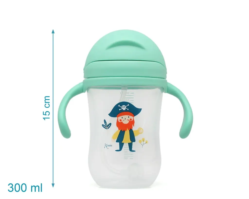 Taza con pajita Pirata Verde Step 3 - Kiokids