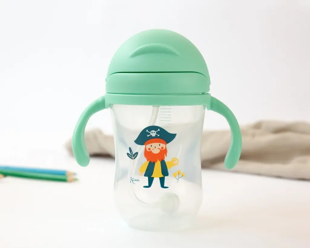 Taza con pajita Pirata Verde Step 3 - Kiokids