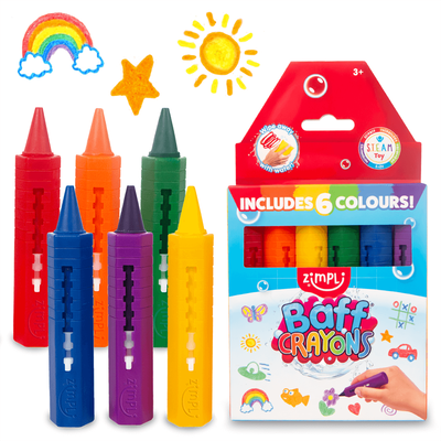 6 Crayons para el baño - Zimpli
