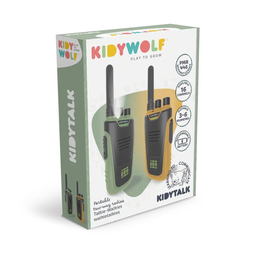 Kidytalk verde/amarillo -Walkie-talkie Kidywolf