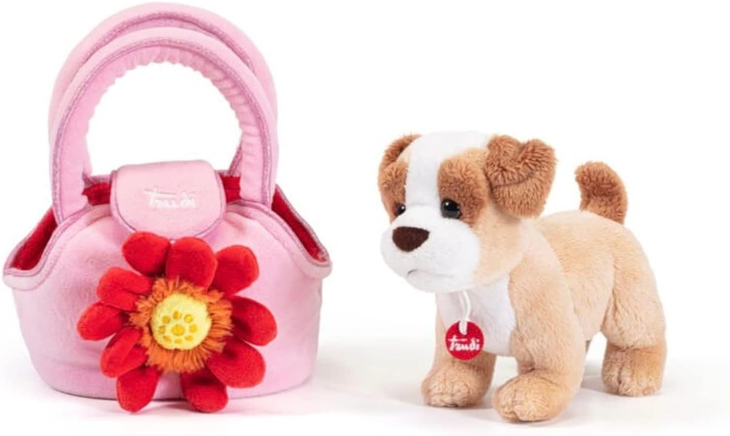 Perrito en bolsa rosa