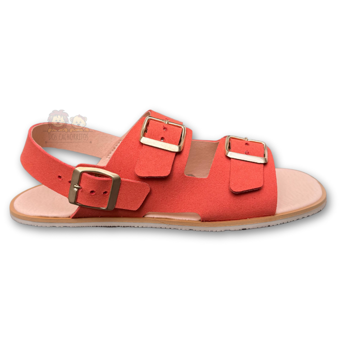 Sandalia Barefoot - Suede Coral Coqueflex