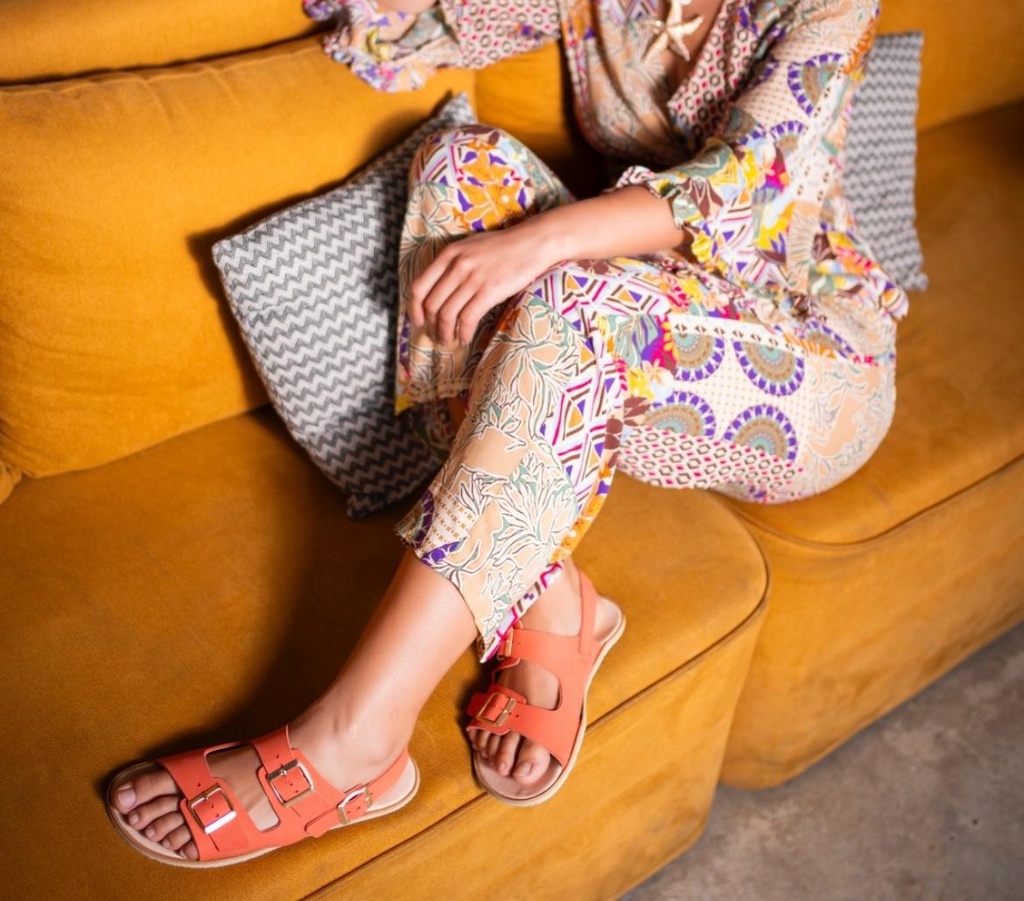 Sandalia Barefoot - Suede Coral Coqueflex