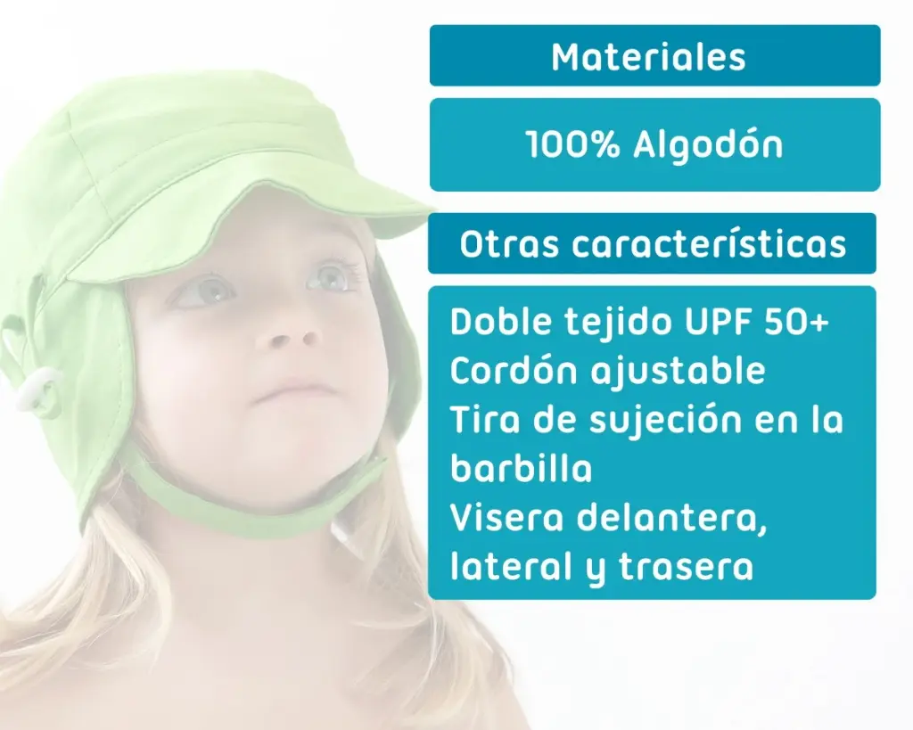 Gorrito UV50+ Verde - Kiokids