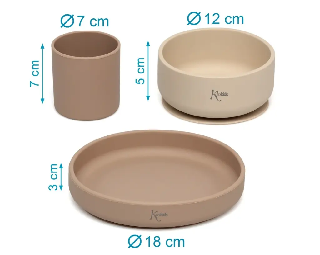 Set Vajilla 3 piezas Beige - Kiokids