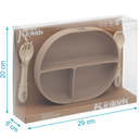 Set Vajilla 3 piezas Marrón - Kiokids 