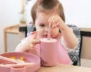 Vasos silicona con pajita Rosa - Kiokids 