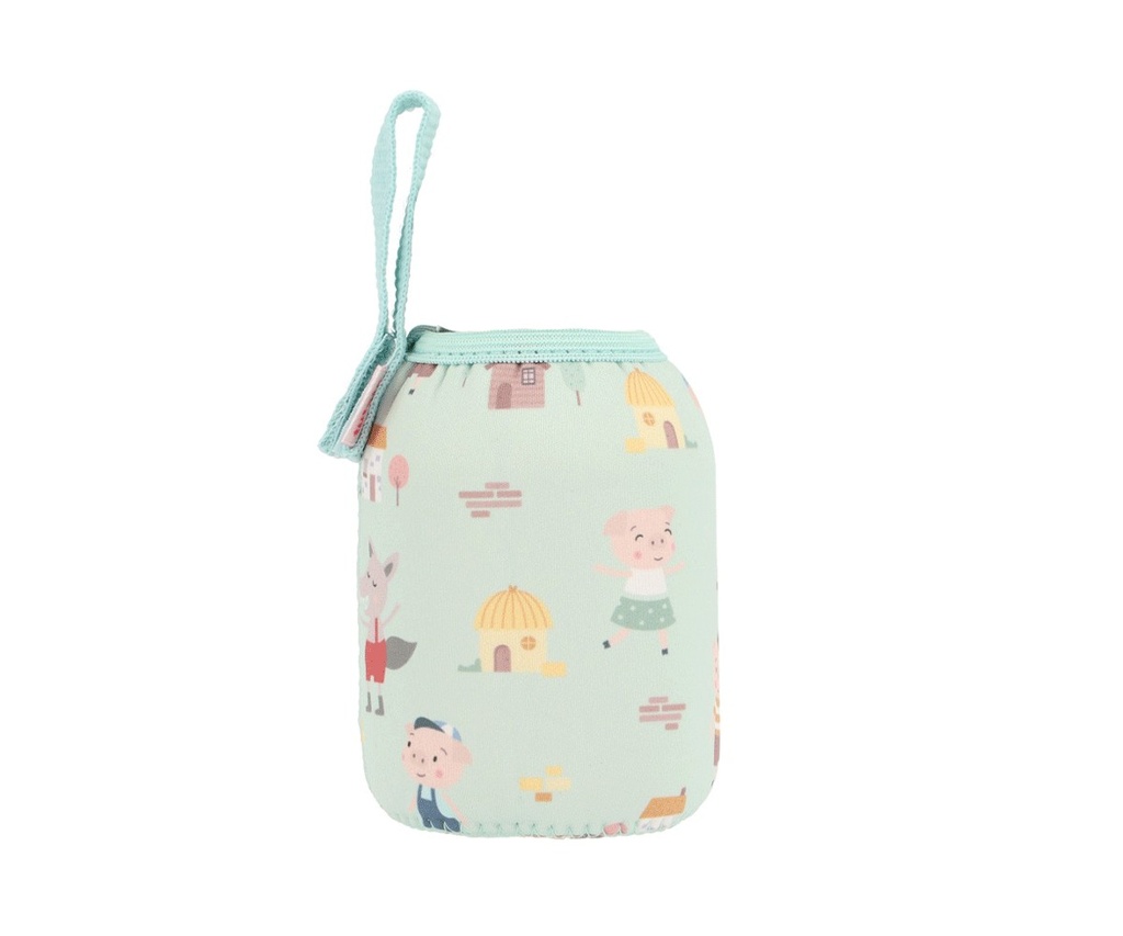 Botella infantil acero con Funda - Tres Cerditos 350ml 