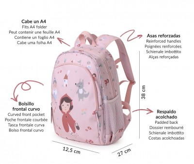Mochila Escolar Little Red + Llavero 