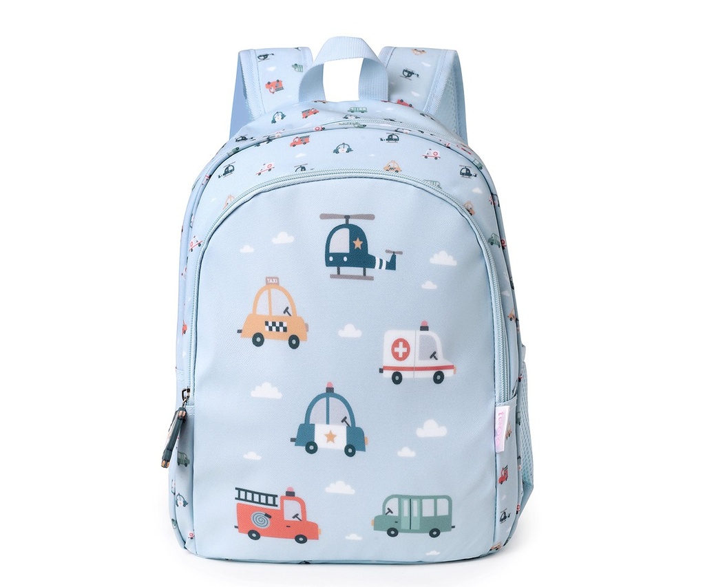 Mochila Escolar City Cars + Llavero