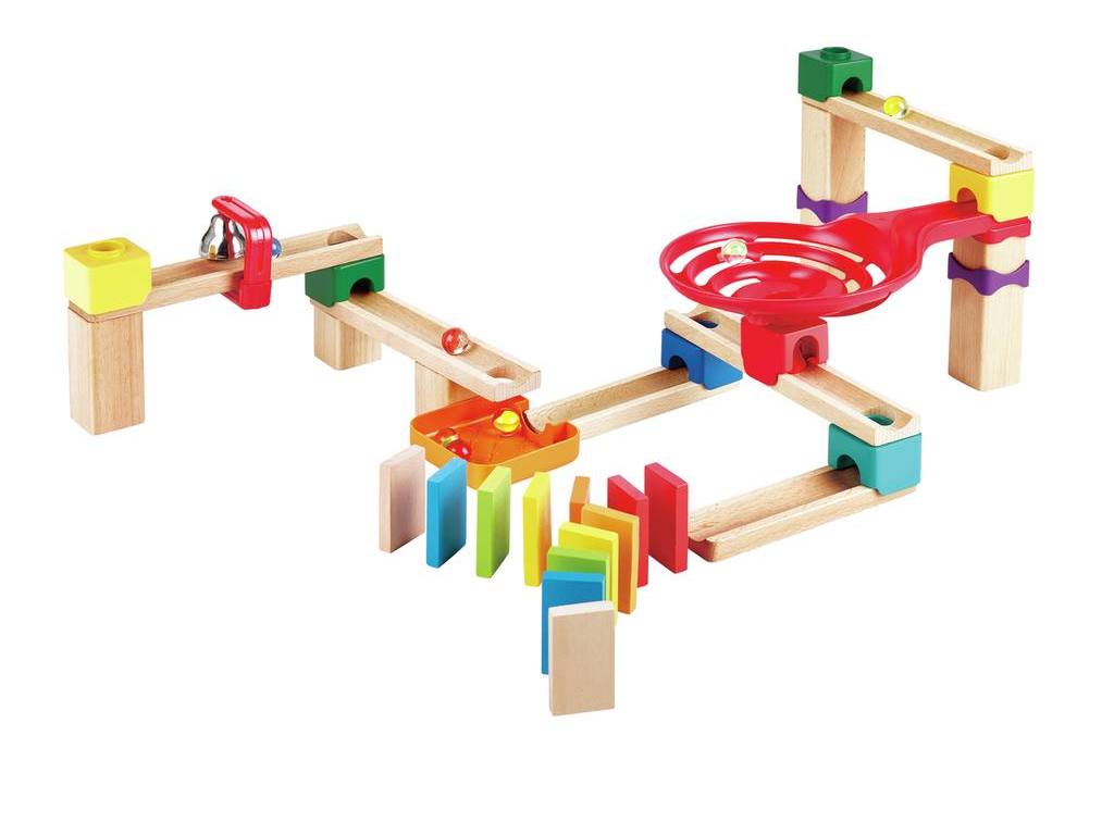 Hape Marble Run Rally Track – Circuito de canicas de madera (50 pzas)