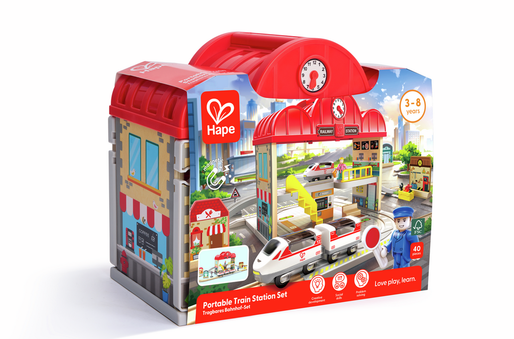 Juego de Bloques de Construcción Estación de tren - Hape 