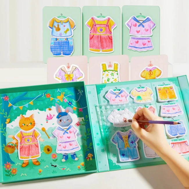 MIDEER: Juegos artísticos para colorear y vestir Animales del bosque