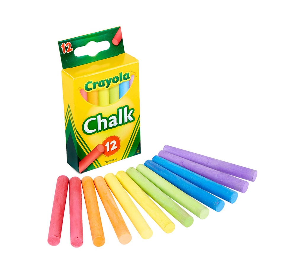 12 Tizas de colores antipolvo - Crayola