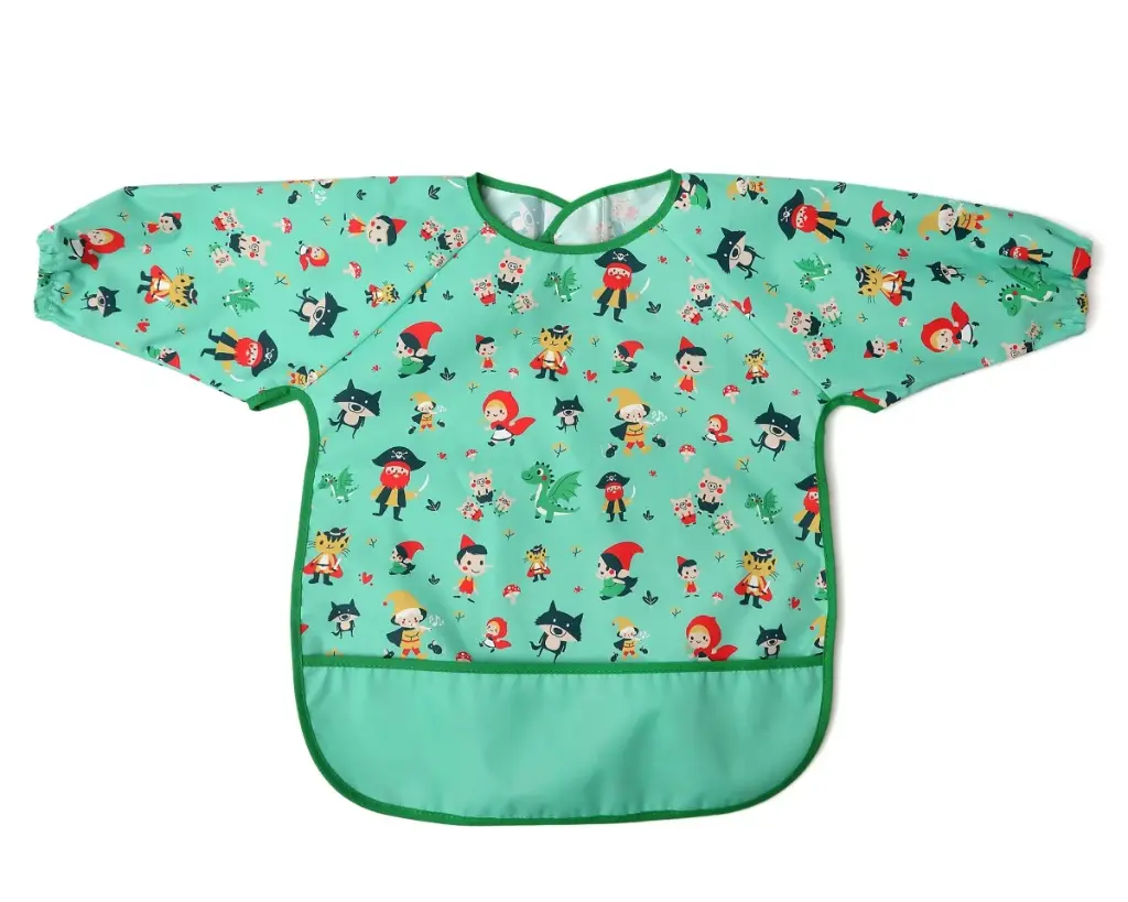 Babero impermeable con mangas Kiokids - Verde