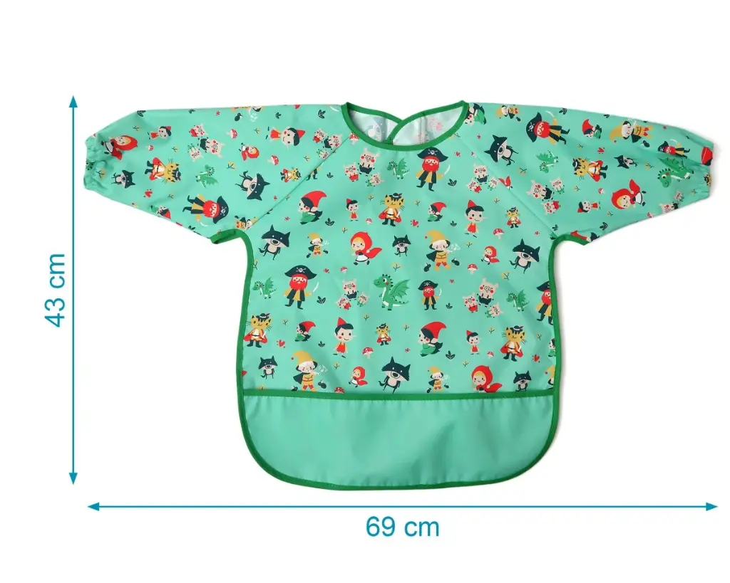 Babero impermeable con mangas Kiokids - Verde