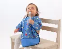 Babero impermeable con mangas Kiokids - Azul