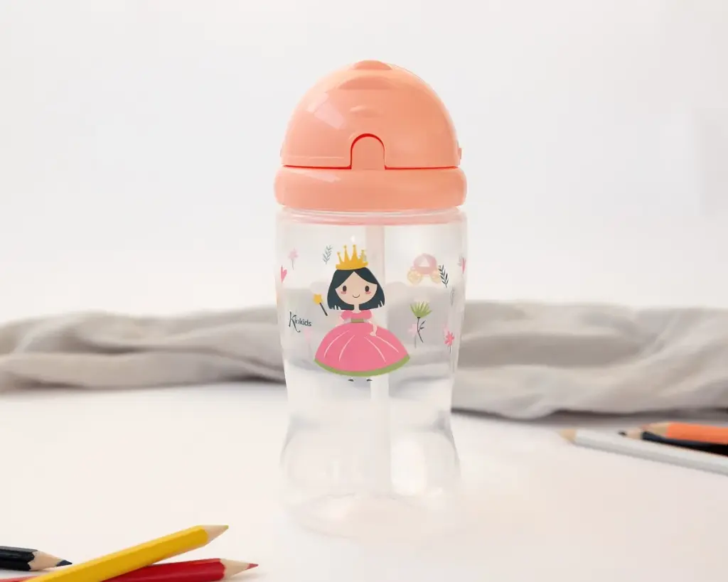 Botella infantil tritán 350ml Kiokids - Rosa
