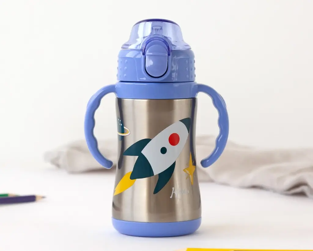 Botella termica con asas Kiokids - Cohetes