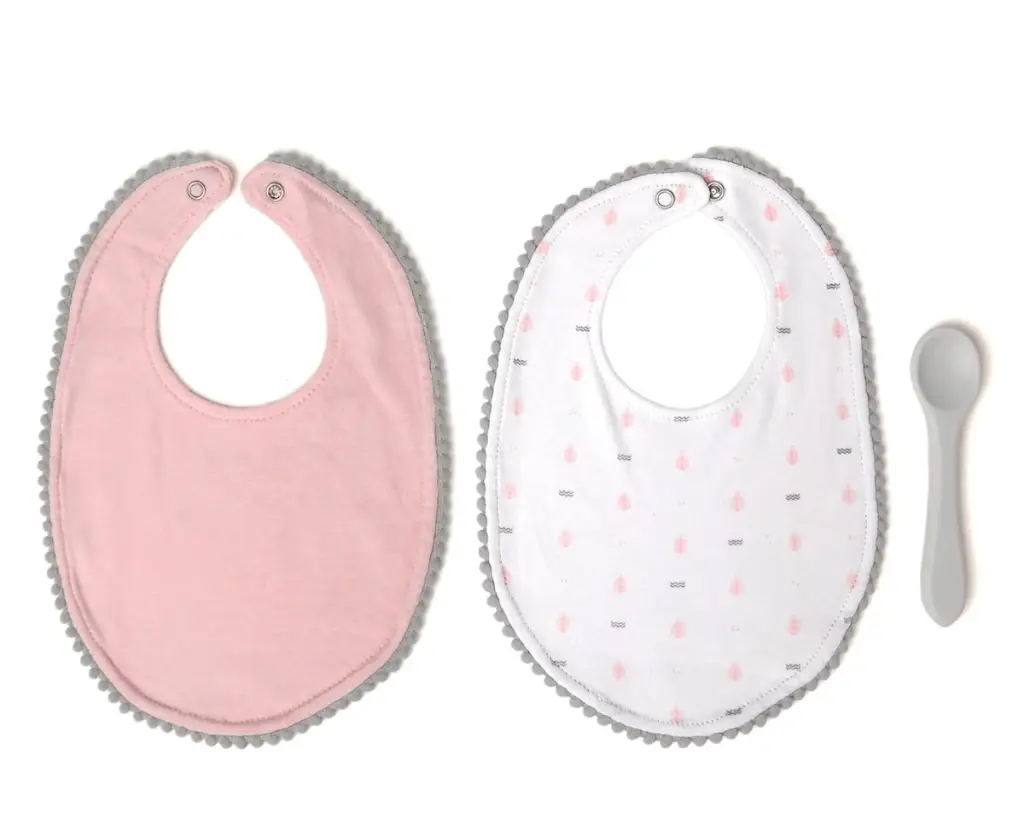 Babero + cuchara Kiokids - Rosa