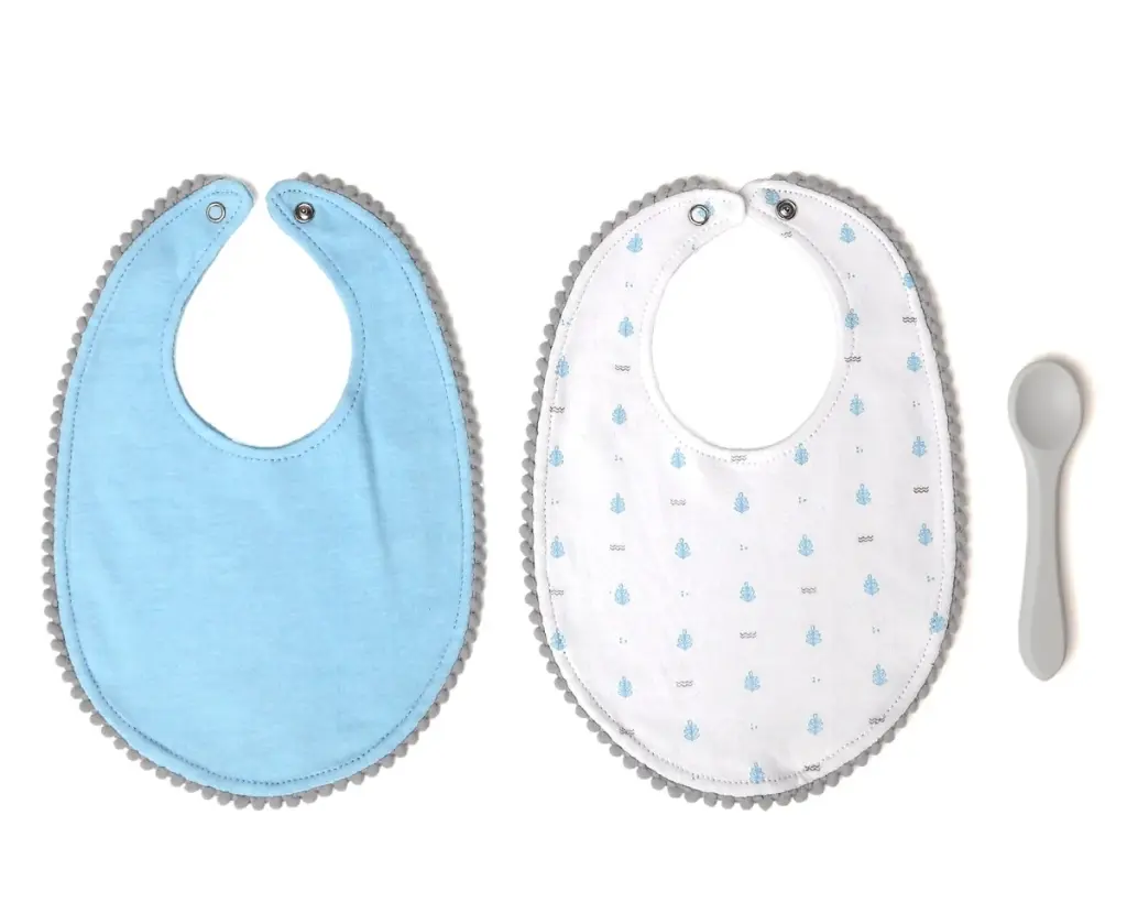Set Baberos + cuchara Kiokids - Azul