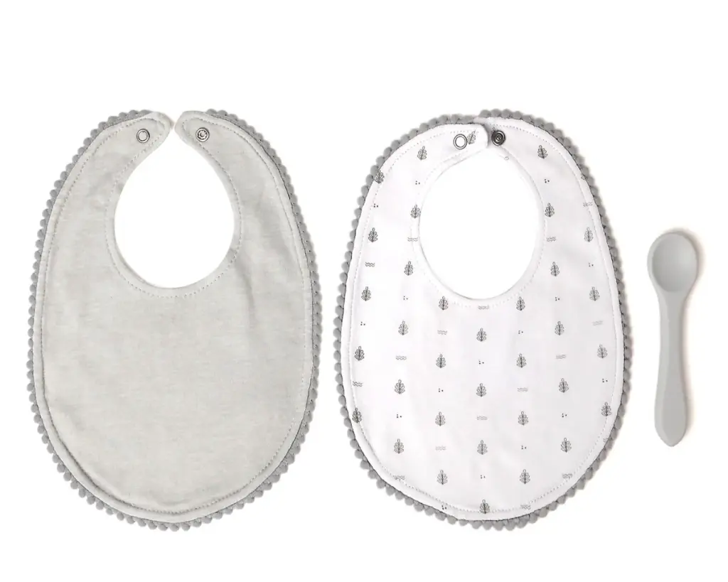 Set Baberos + cuchara Kiokids - Gris