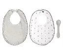 Set Baberos + cuchara Kiokids - Gris