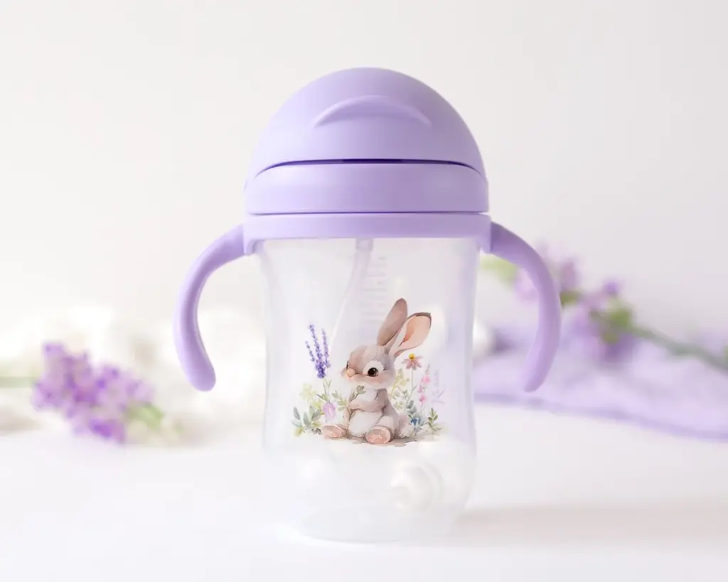Taza con pajita Conejo Lavanda Step 3 - Kiokids