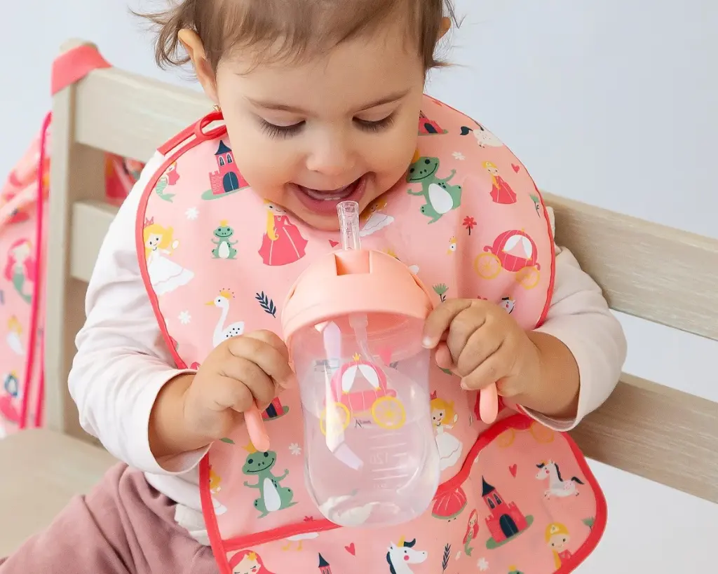 Taza con pajita Carroza Rosa Step 3 - Kiokids