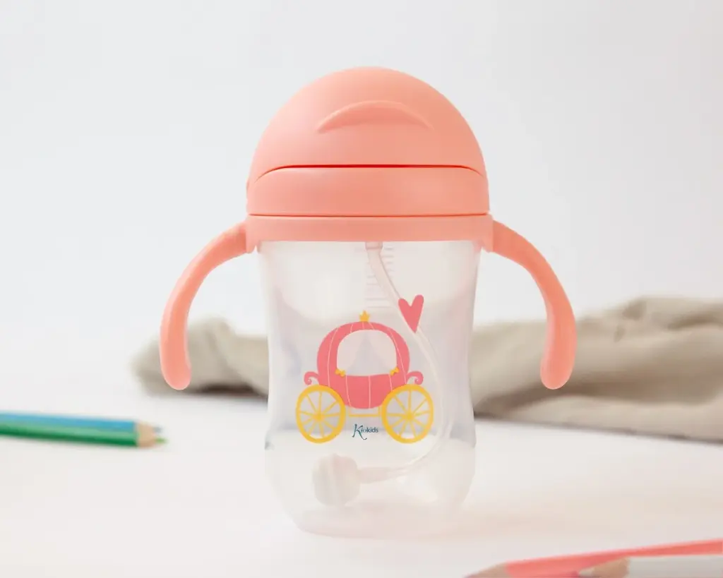 Taza con pajita Carroza Rosa Step 3 - Kiokids