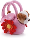 Perrito en bolsa rosa