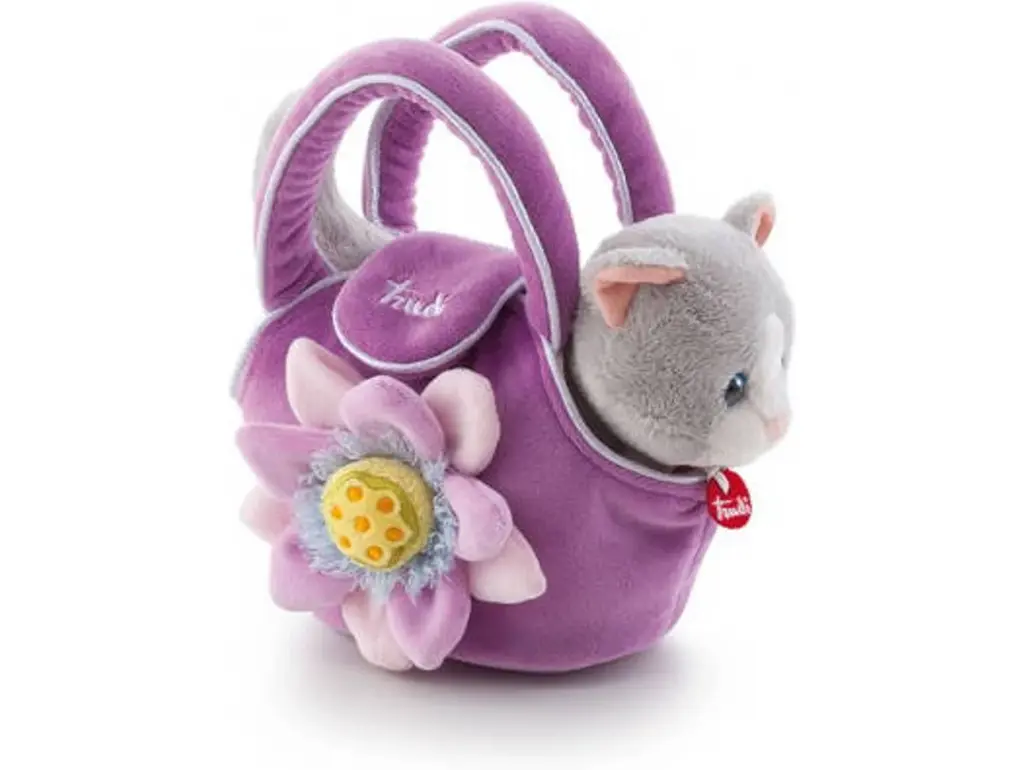 Gatito en bolsa morada