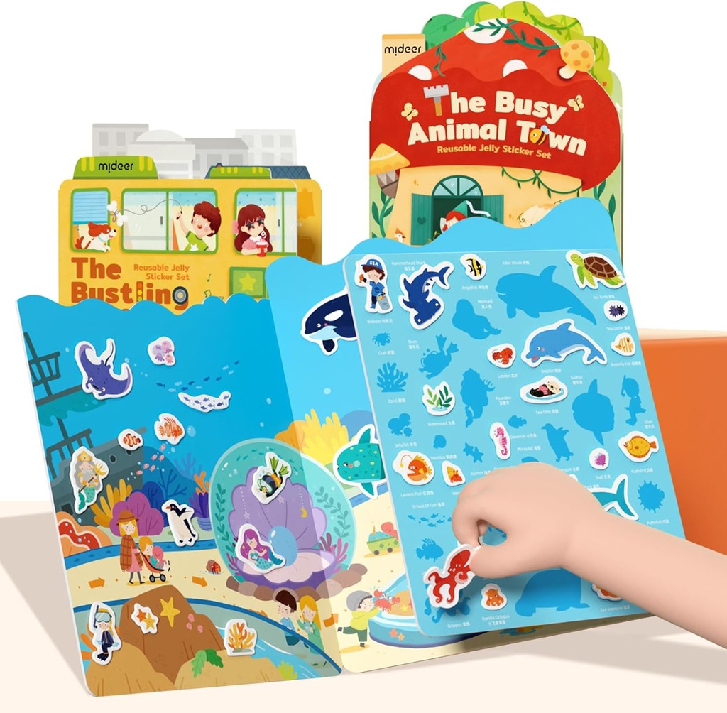 Pegatinas de Gel Reutilizables – Acuario