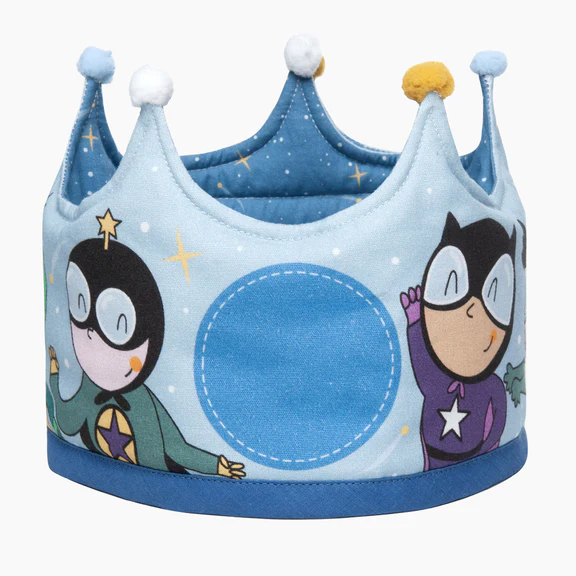 Corona de cumpleaños - Personajes Super héroes (reversible) 