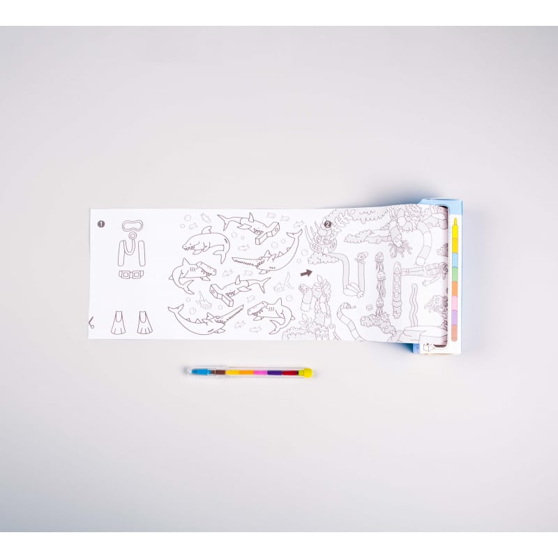 Juego de bolsillo para colorear ocean + 8 pinturas OMY