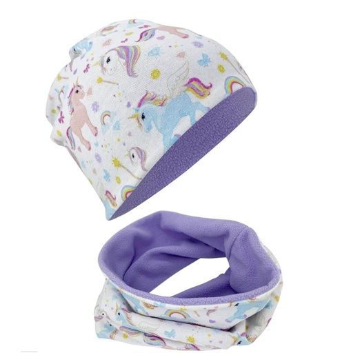Set gorro y bufanda Heckbo - Unicornios