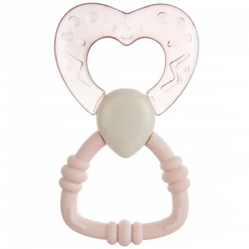 Mordedor refrigerante con sonajero - Corazón rosa