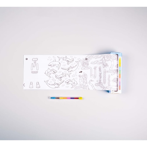 Juego de bolsillo para colorear ocean + 8 pinturas OMY