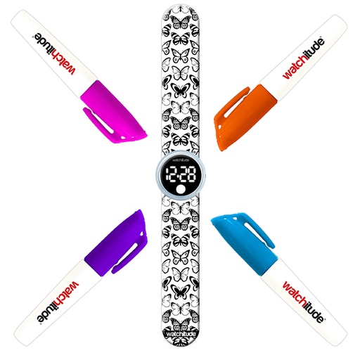 Reloj coloreable Whatchitude - Mariposas