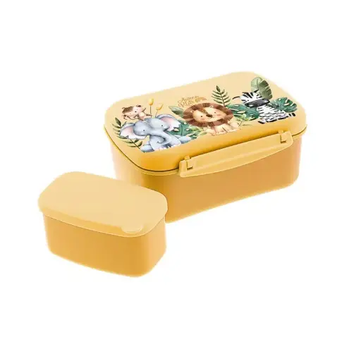 Tupper Hermético con Placa Refrigerante y Cajita - Mostaza Jungla