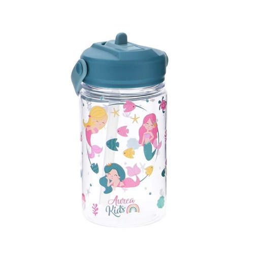 BOTELLA TRITÁN 350ML ADAPTADOR INFANTIL CON PAJITA - EMERALD MERMAID DREAMS