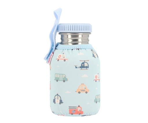 Botella infantil acero con Funda - City Cars 350ml 