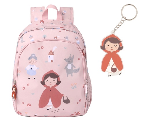 Mochila Escolar Little Red + Llavero 
