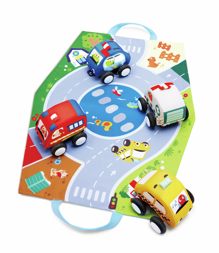 Set Manta + Coches de Peluche - Hape