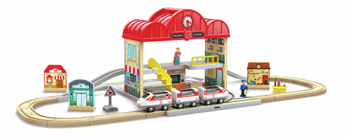 Juego de Bloques de Construcción Estación de tren - Hape 