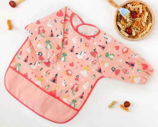Babero impermeable con mangas Kiokids - Rosa