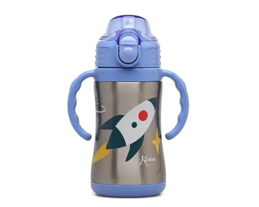 Botella termica con asas Kiokids - Cohetes