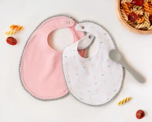 Set Baberos + cuchara Kiokids - Rosa