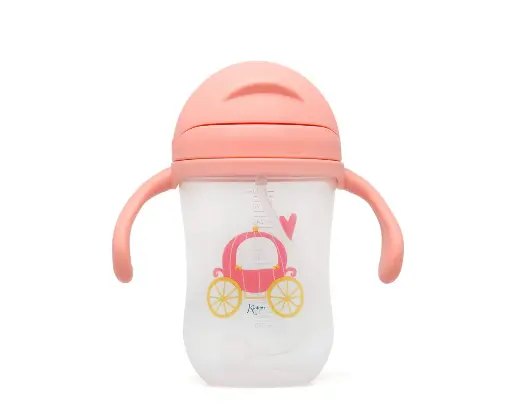 Taza con pajita Carroza Rosa Step 3 - Kiokids