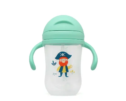 Taza con pajita Pirata Verde Step 3 - Kiokids